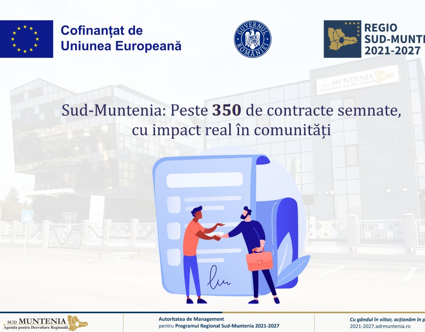 Sud-Muntenia: Peste 350 de contracte semnate, cu impact real în comunități